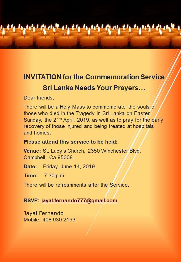 INVITATION for the Commemoration Service !!!